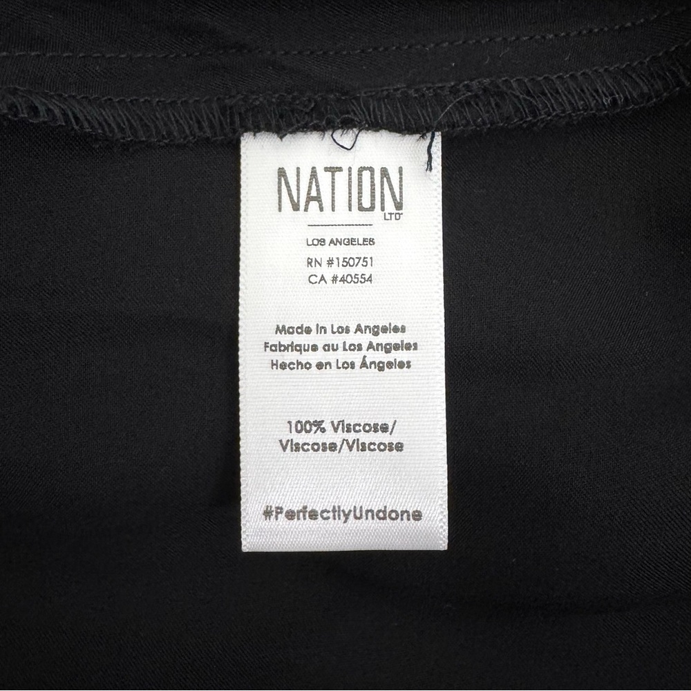 Nation LTD Alba Tiered Midi Skirt Black Satin Size Medium - Picture 9 of 9